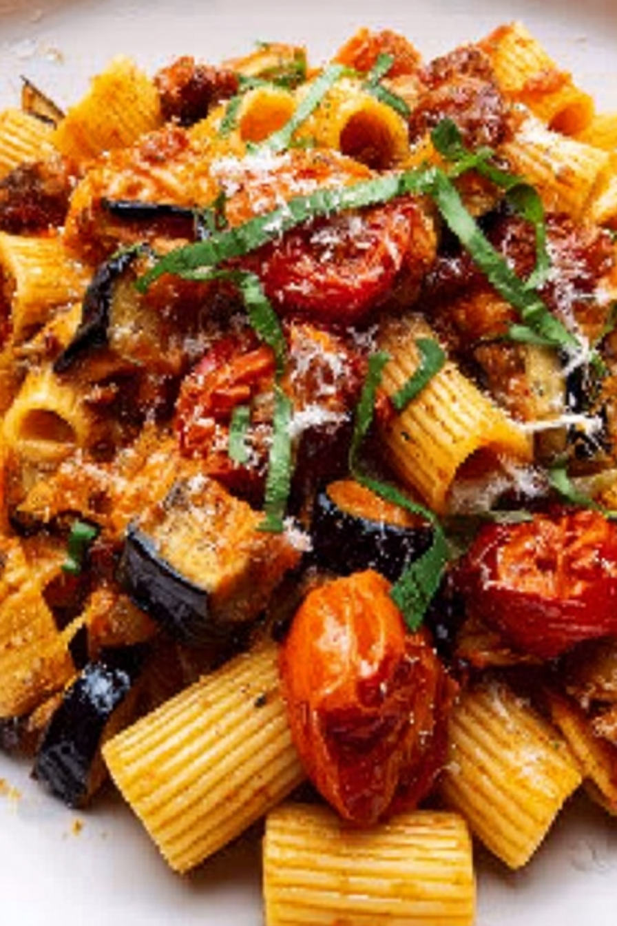 Eggplant and Fresh Tomato Pasta image 2