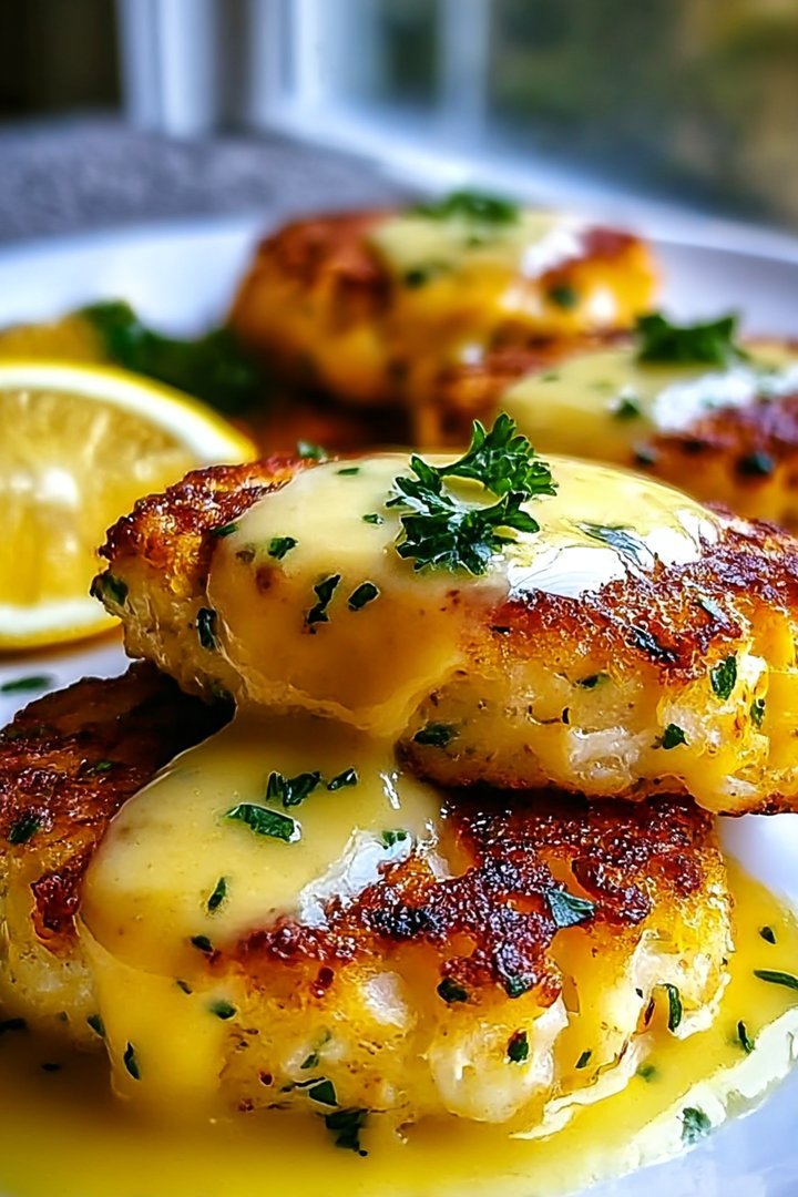 Cheddar Bay Crab Cakes with Lemon Butter Drizzle image 2