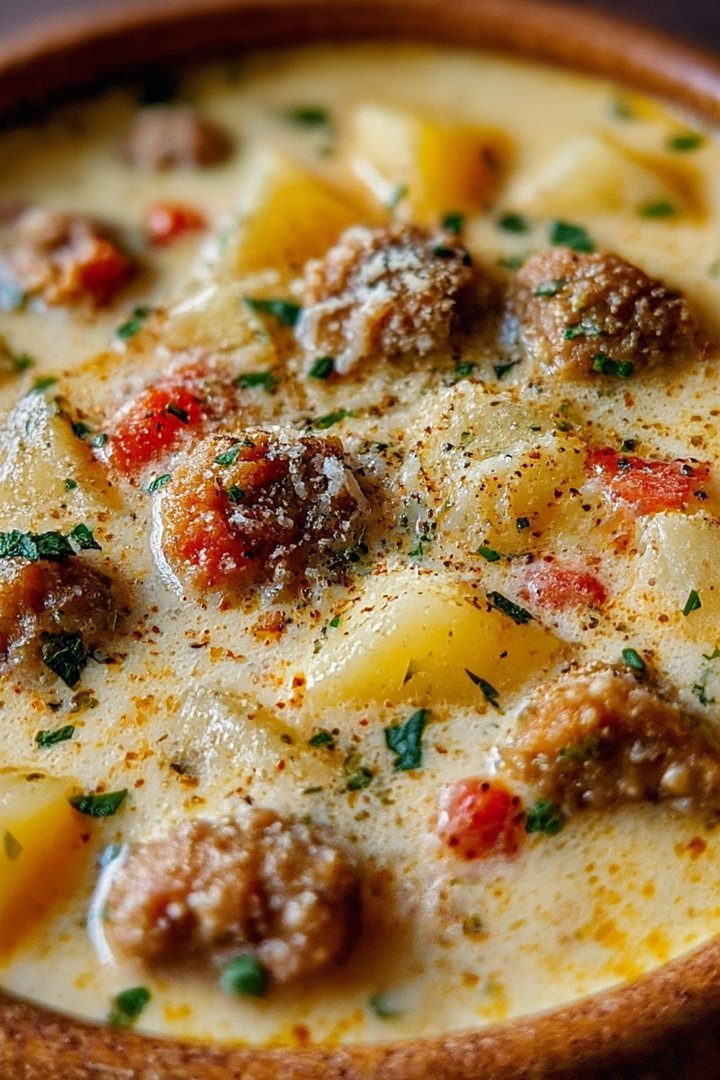 Creamy Parmesan Italian chicken sausage soup image 2