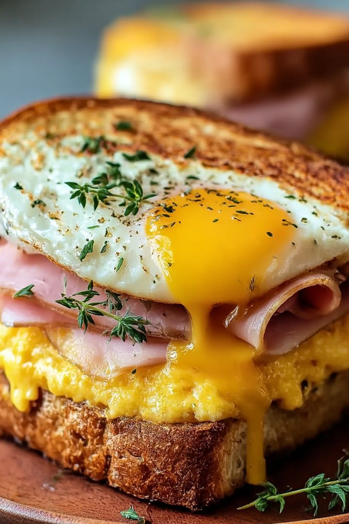 Egg and chicken turkey ham breakfast sandwich image 2