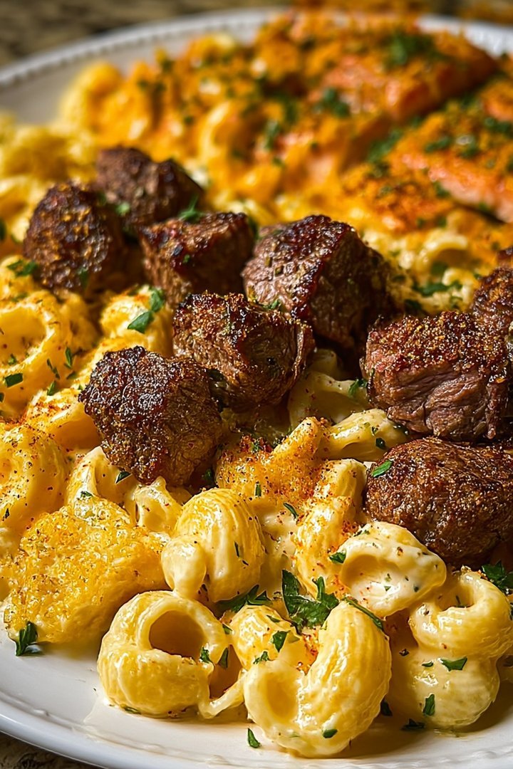 Garlic Butter Steak Bites & Loaded Cheddar Alfredo Shells image 2