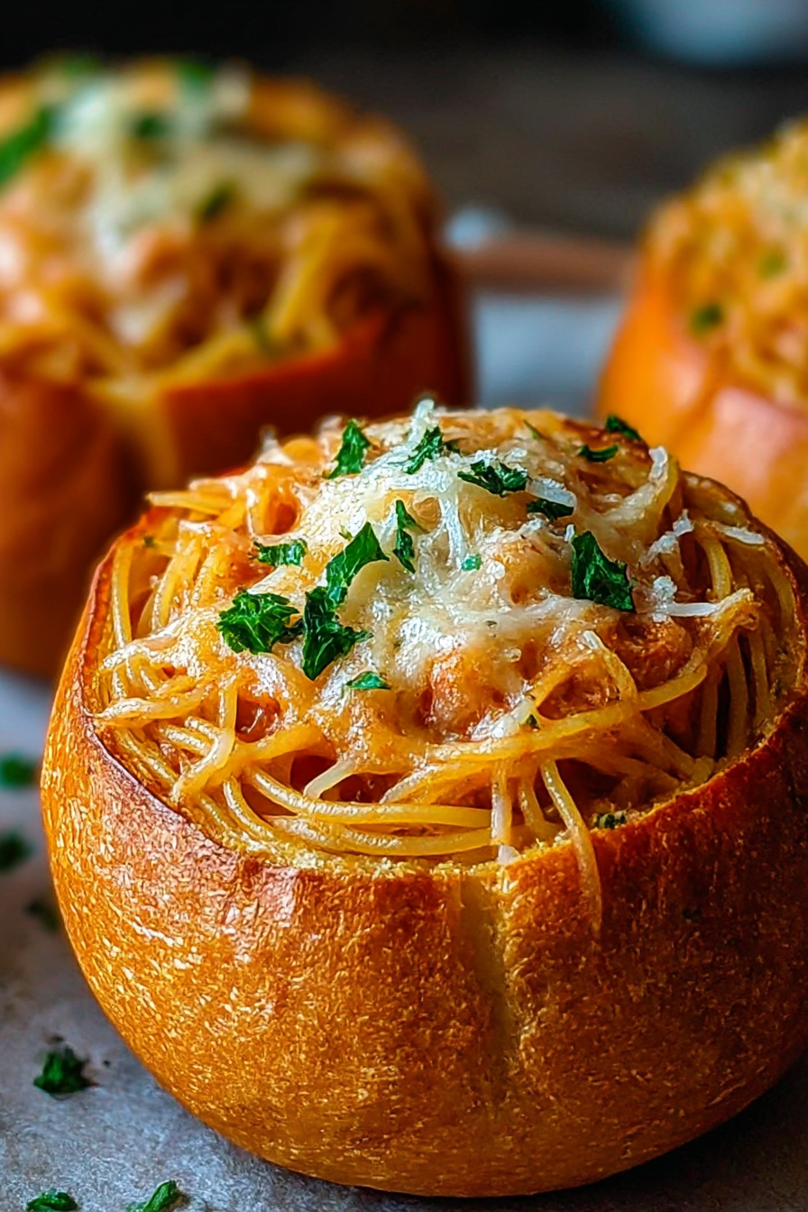 Spaghetti Garlic Bread Bowls image 2
