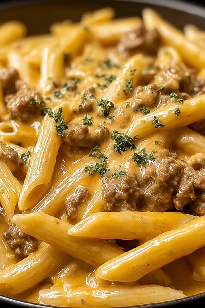 Creamy Velveeta Beef Stroganoff and Penne Pasta image 2